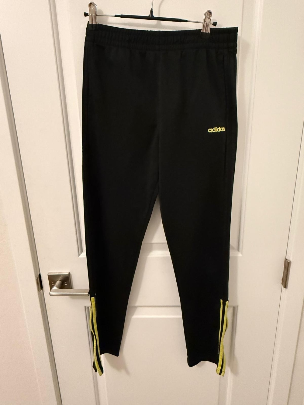 adidas Black Track Pants with Yellow Accents